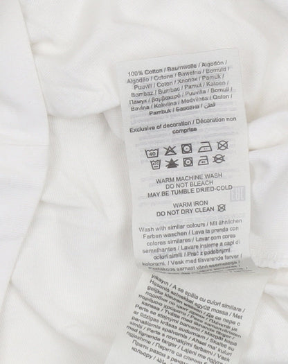 Jack & Jones Men's White Originals Crew Neck Cotton T-Shirt Size M