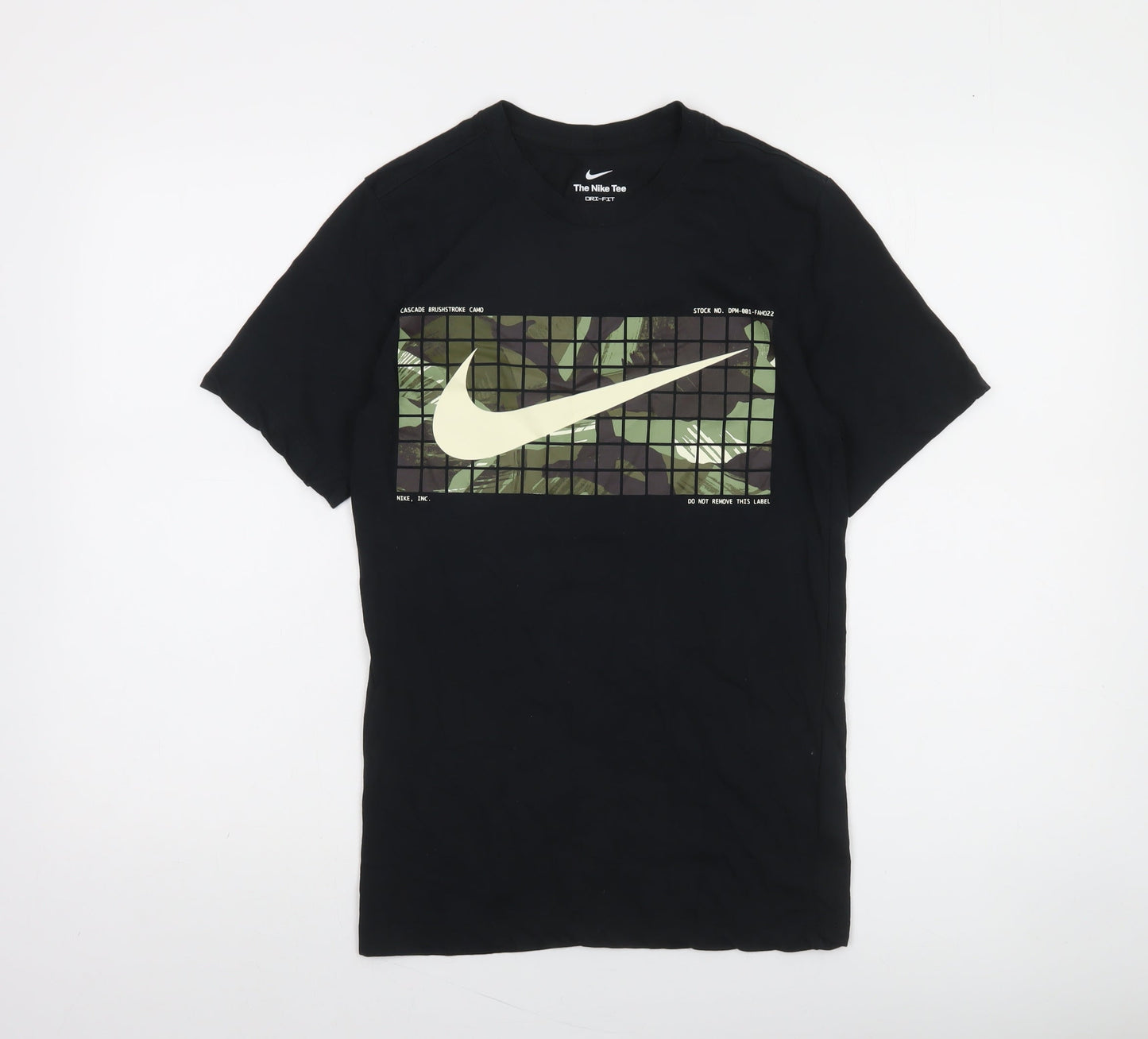 Nike Men's Black Dri-Fit Graphic T-Shirt XS Camouflage Print