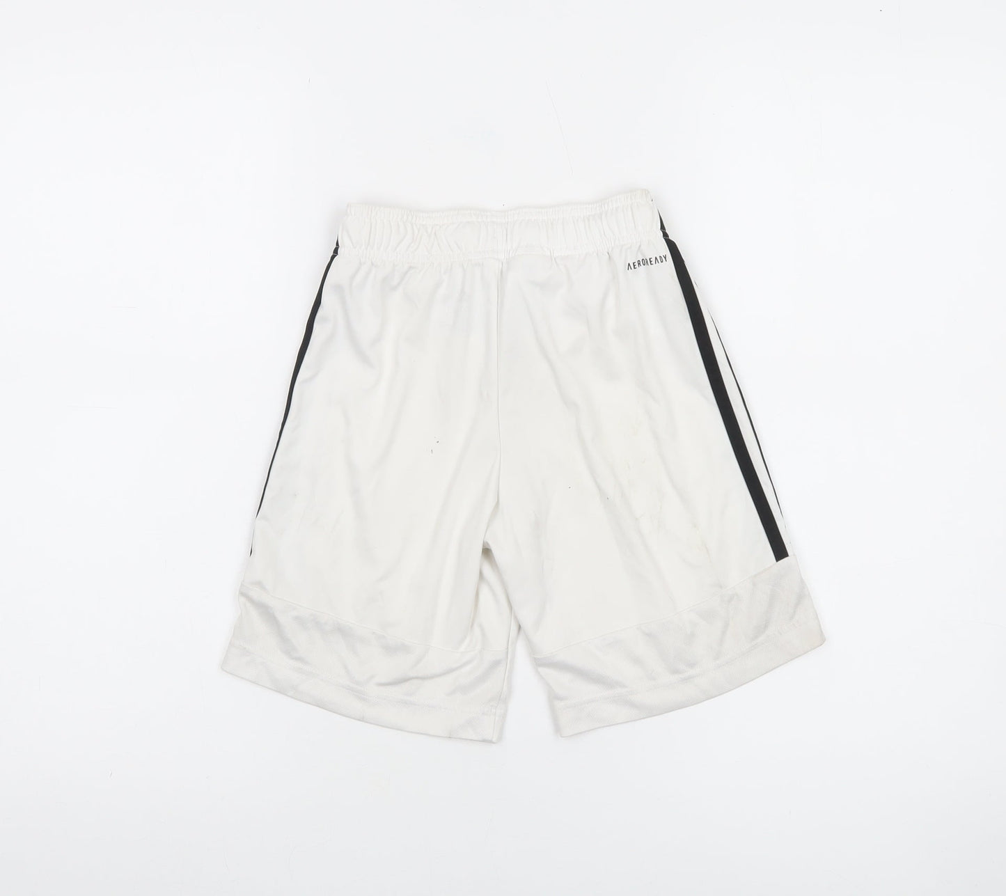 Adidas Boys White 9-10 Years Athletic Shorts Quick Dry Sportswear