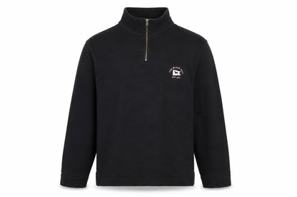 The Black Dog Men’s Black Small Quarter Zip Cotton Sweatshirt