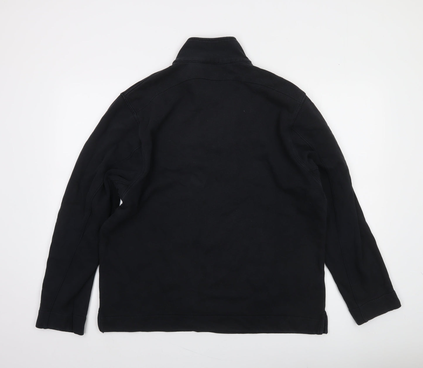 The Black Dog Men’s Black Small Quarter Zip Cotton Sweatshirt