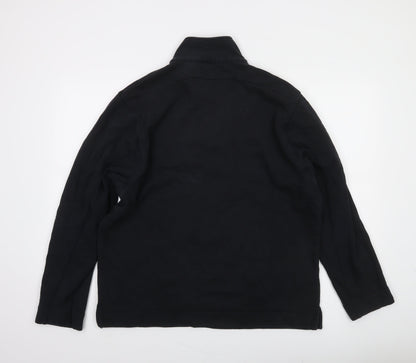 The Black Dog Men’s Black Small Quarter Zip Cotton Sweatshirt