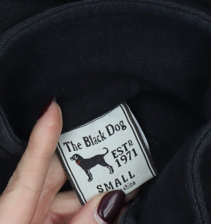 The Black Dog Men’s Black Small Quarter Zip Cotton Sweatshirt