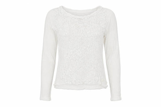 Hollister Women’s White Sequin Long Sleeve T-Shirt XS