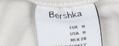 Bershka Women Beige Cropped T-Shirt M Byron Bay Graphic Tee