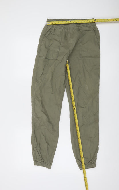 New Look Boys Green Cotton Joggers Age 12 Regular Fit Casual Trousers