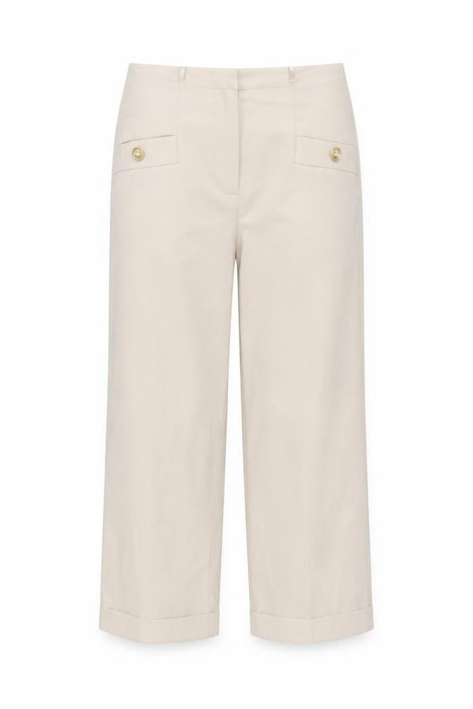 More & More Women Beige Cropped Trousers Size 6 Polyester Blend