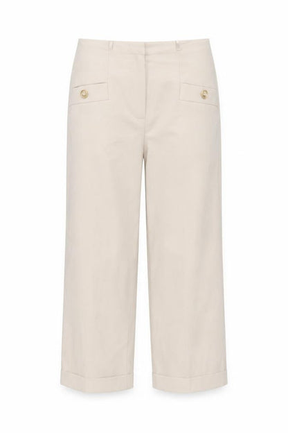 More & More Women Beige Cropped Trousers Size 6 Polyester Blend