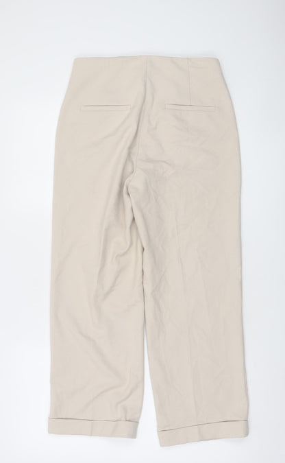 More & More Women Beige Cropped Trousers Size 6 Polyester Blend
