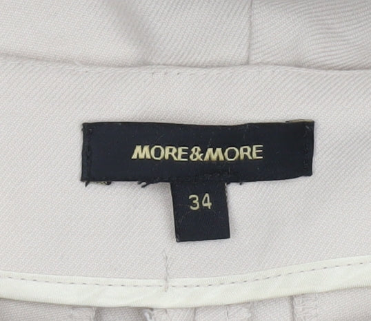 More & More Women Beige Cropped Trousers Size 6 Polyester Blend