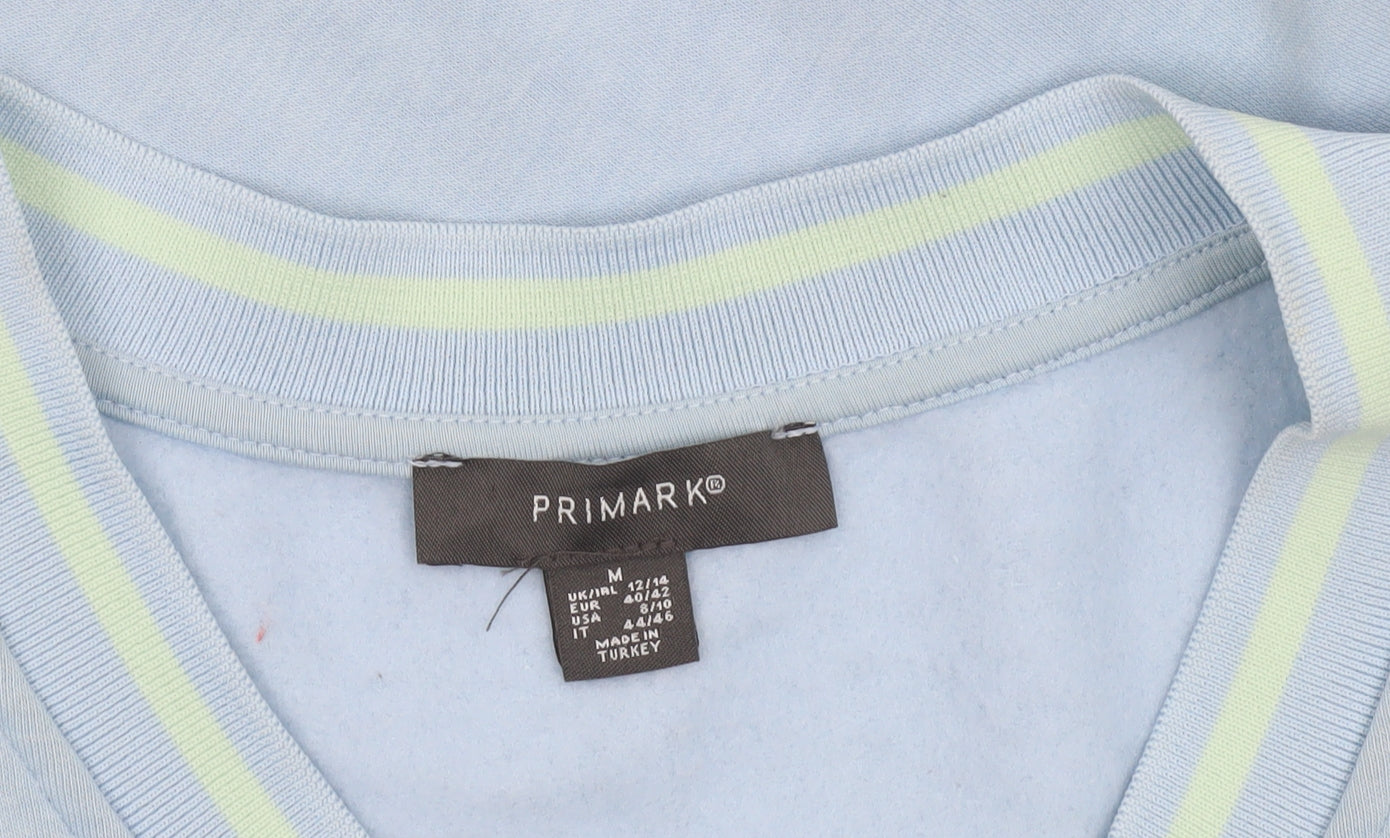 Primark Women Blue V-Neck Alaska USA Graphic Sweatshirt Size M