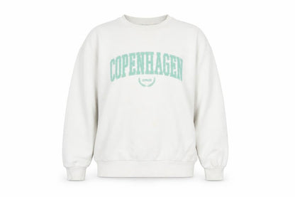NA-KD Women's White Copenhagen Logo Pullover Sweatshirt XS