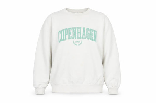 NA-KD Women's White Copenhagen Logo Pullover Sweatshirt XS