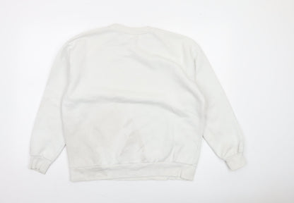 NA-KD Women's White Copenhagen Logo Pullover Sweatshirt XS