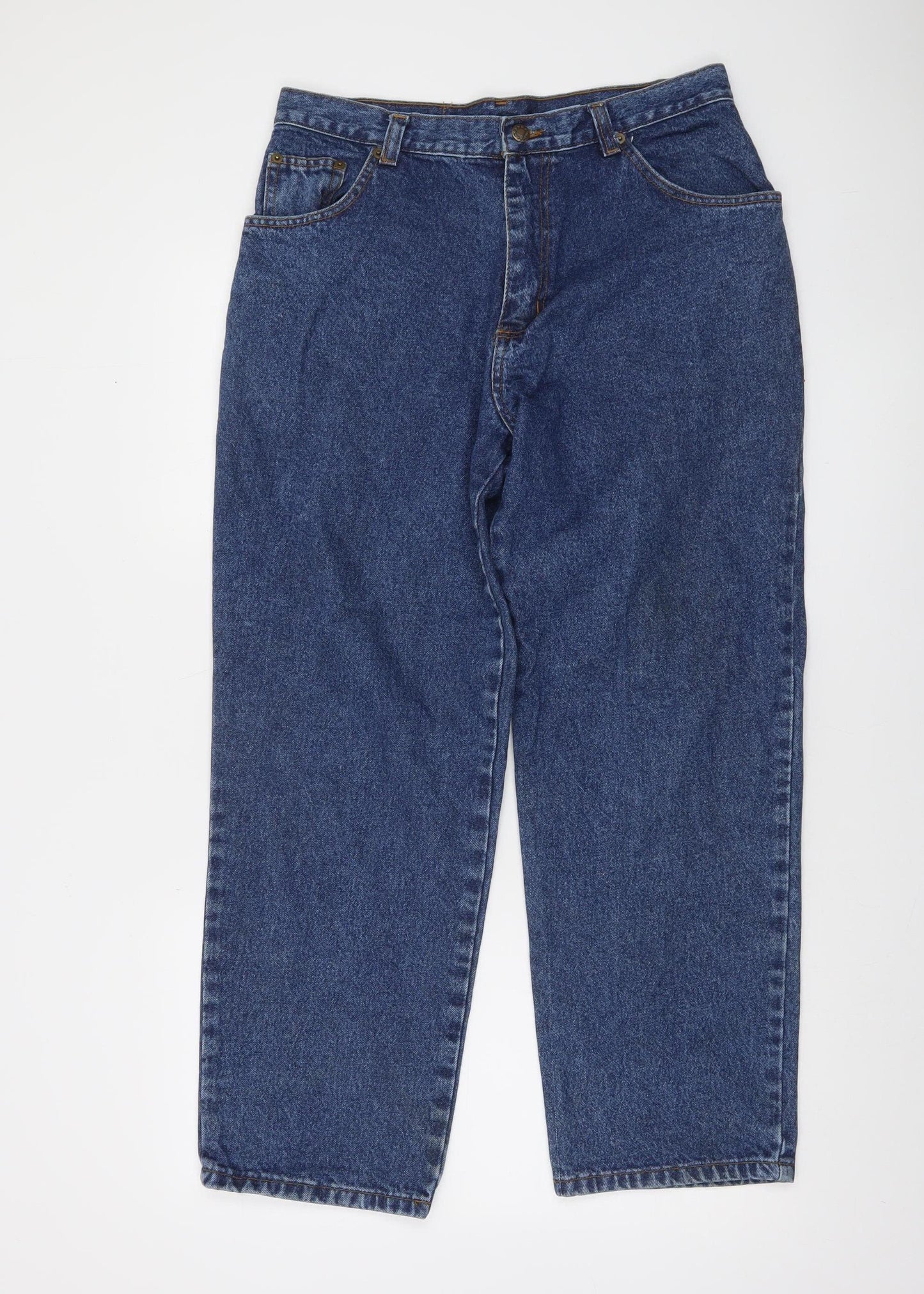 Stag Men's Blue Straight 100% Cotton Jeans Size 36x29 Heavy Duty Denim