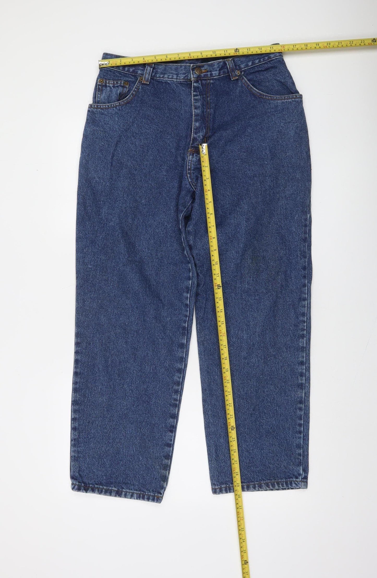 Stag Men's Blue Straight 100% Cotton Jeans Size 36x29 Heavy Duty Denim