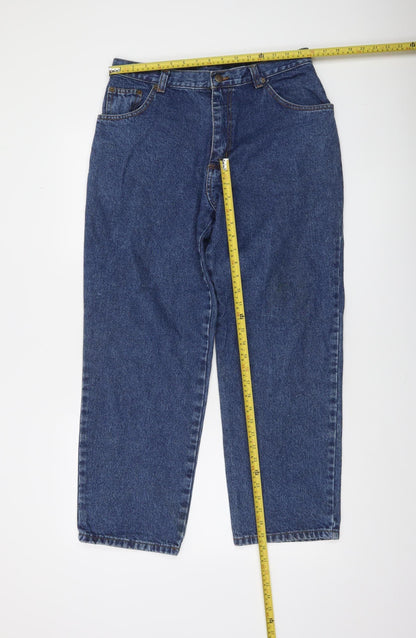Stag Men's Blue Straight 100% Cotton Jeans Size 36x29 Heavy Duty Denim
