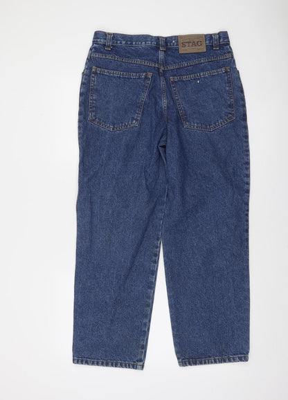 Stag Men's Blue Straight 100% Cotton Jeans Size 36x29 Heavy Duty Denim