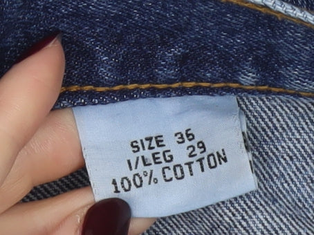Stag Men's Blue Straight 100% Cotton Jeans Size 36x29 Heavy Duty Denim