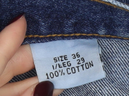 Stag Men's Blue Straight 100% Cotton Jeans Size 36x29 Heavy Duty Denim
