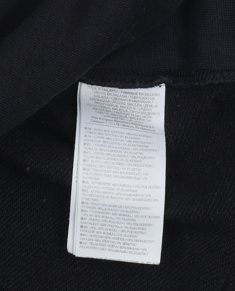 Nike Womens Black Small Pullover Sweatshirt Cotton Blend Crew Neck