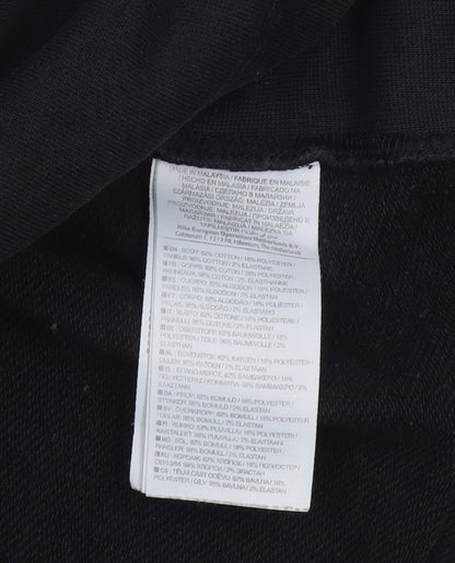 Nike Womens Black Small Pullover Sweatshirt Cotton Blend Crew Neck