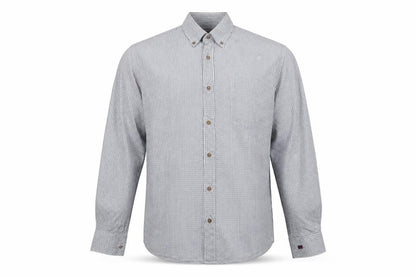 Tricot Marine Men's Grey Check Button-Down Cotton Shirt XL