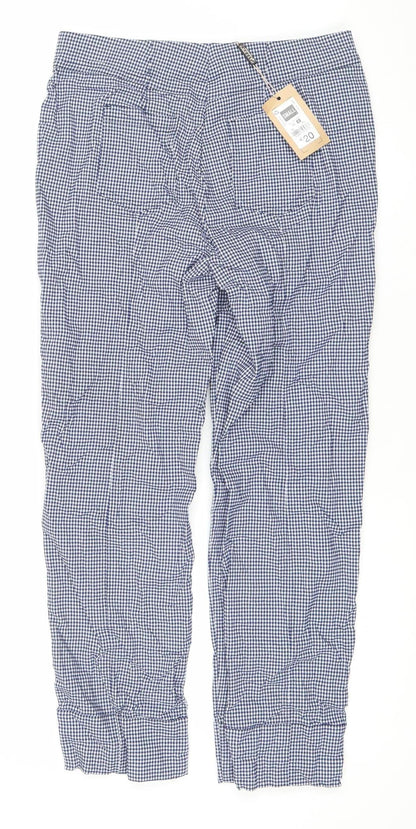 Gallery Women's Blue Check Stretch Trousers Size S