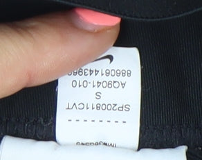 Nike Girls Black Pro Cropped Compression Leggings S Activewear Trousers