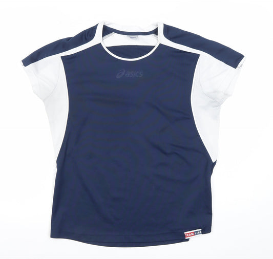 Asics Boys Blue Short Sleeve Athletic Jersey T-Shirt Size 7X