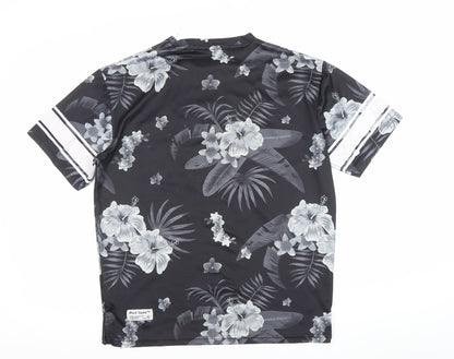 Black Squad Men’s Black Floral Number 99 Loose Fit T-Shirt Size S