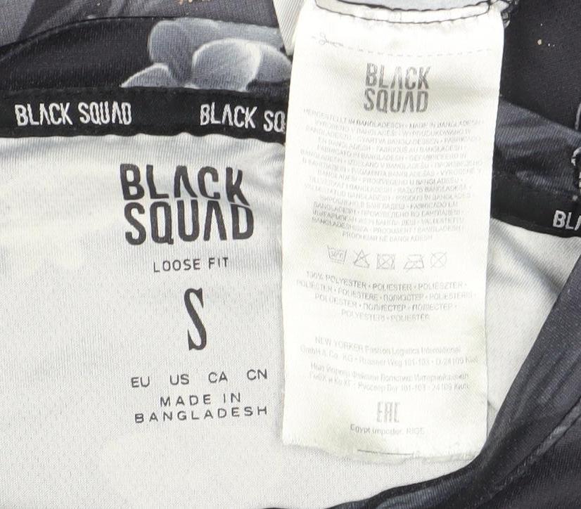 Black Squad Men’s Black Floral Number 99 Loose Fit T-Shirt Size S