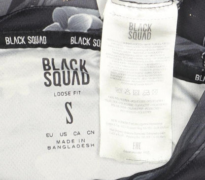 Black Squad Men’s Black Floral Number 99 Loose Fit T-Shirt Size S