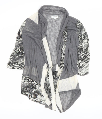 Gerard Women’s Grey Open Cardigan S Animal Print Knit
