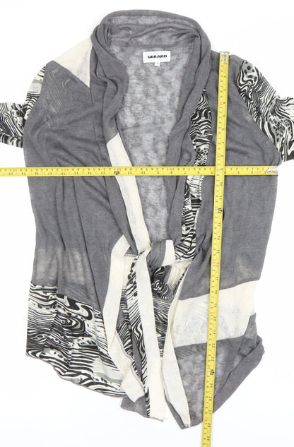 Gerard Women’s Grey Open Cardigan S Animal Print Knit