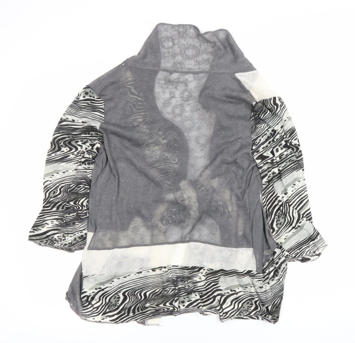 Gerard Women’s Grey Open Cardigan S Animal Print Knit