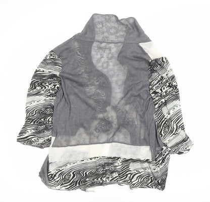 Gerard Women’s Grey Open Cardigan S Animal Print Knit
