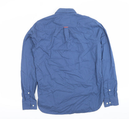 Superdry Men’s Blue Small Slim Fit Long Sleeve Button Down Shirt