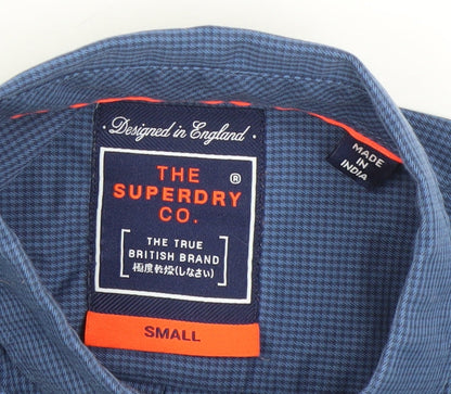 Superdry Men’s Blue Small Slim Fit Long Sleeve Button Down Shirt