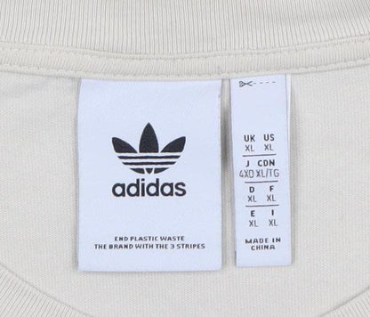 adidas Men's Beige Adventure Graphic Cotton T-Shirt XL