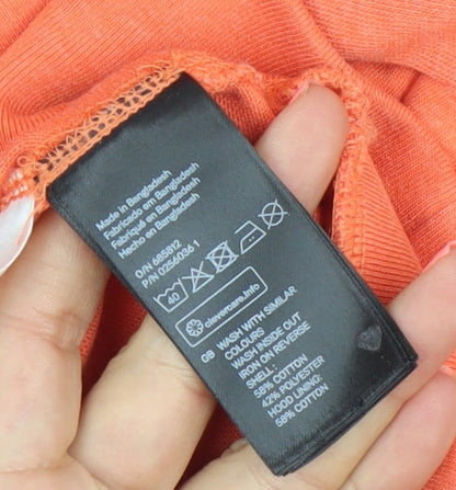H&M Boys Orange Graphic Pullover Hoodie Size 12-14 Years Cotton Blend