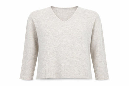 Vero Moda Women's Beige Wool Blend V-Neck Knit Jumper Size M