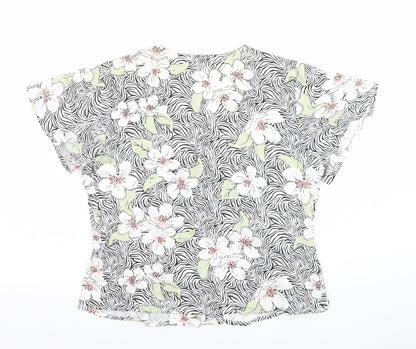Esprit Women’s Multicoloured Floral Viscose Short Sleeve Blouse Size 8