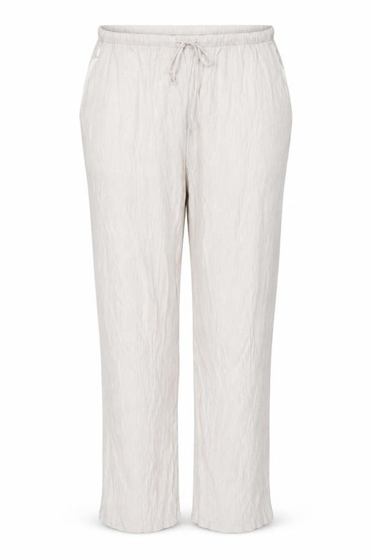 Zara Women Beige Wide-Leg Trousers XL Viscose Blend Drawstring Waist