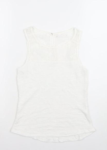 Bershka Women’s White Lace Panel Sleeveless Camisole Top Size S