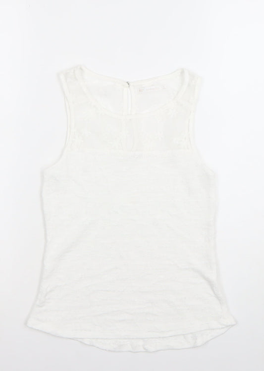 Bershka Women’s White Lace Panel Sleeveless Camisole Top Size S