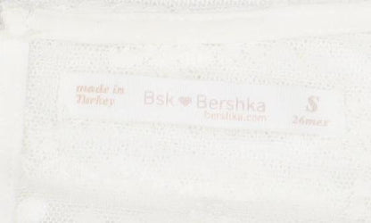 Bershka Women’s White Lace Panel Sleeveless Camisole Top Size S