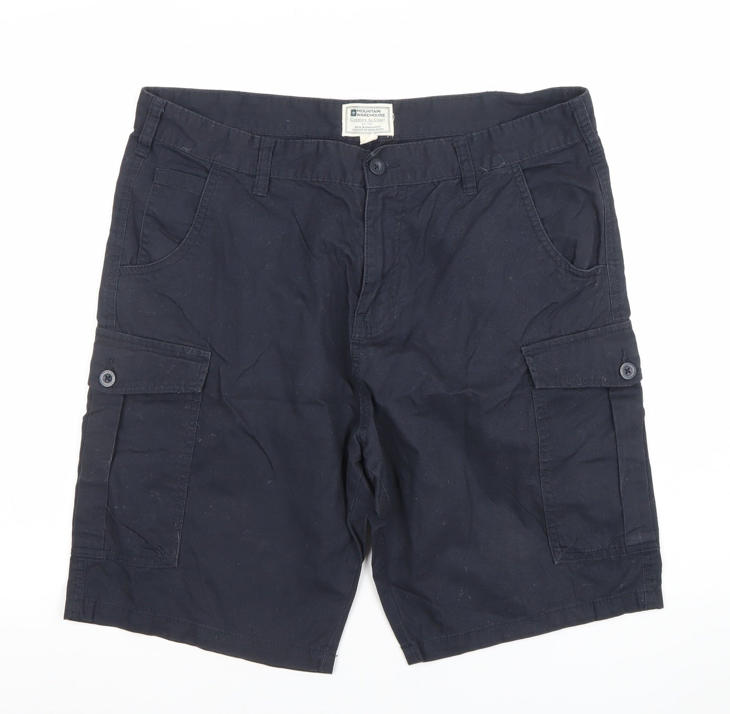 Mountain Warehouse Men's Navy Cargo Shorts Size 34 Cotton Casual