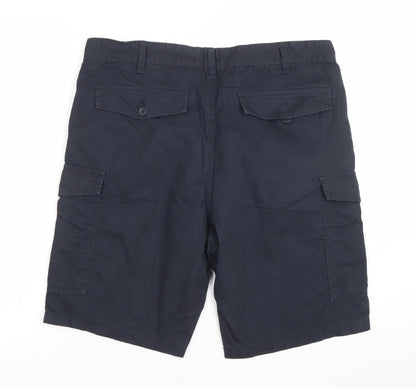 Mountain Warehouse Men's Navy Cargo Shorts Size 34 Cotton Casual