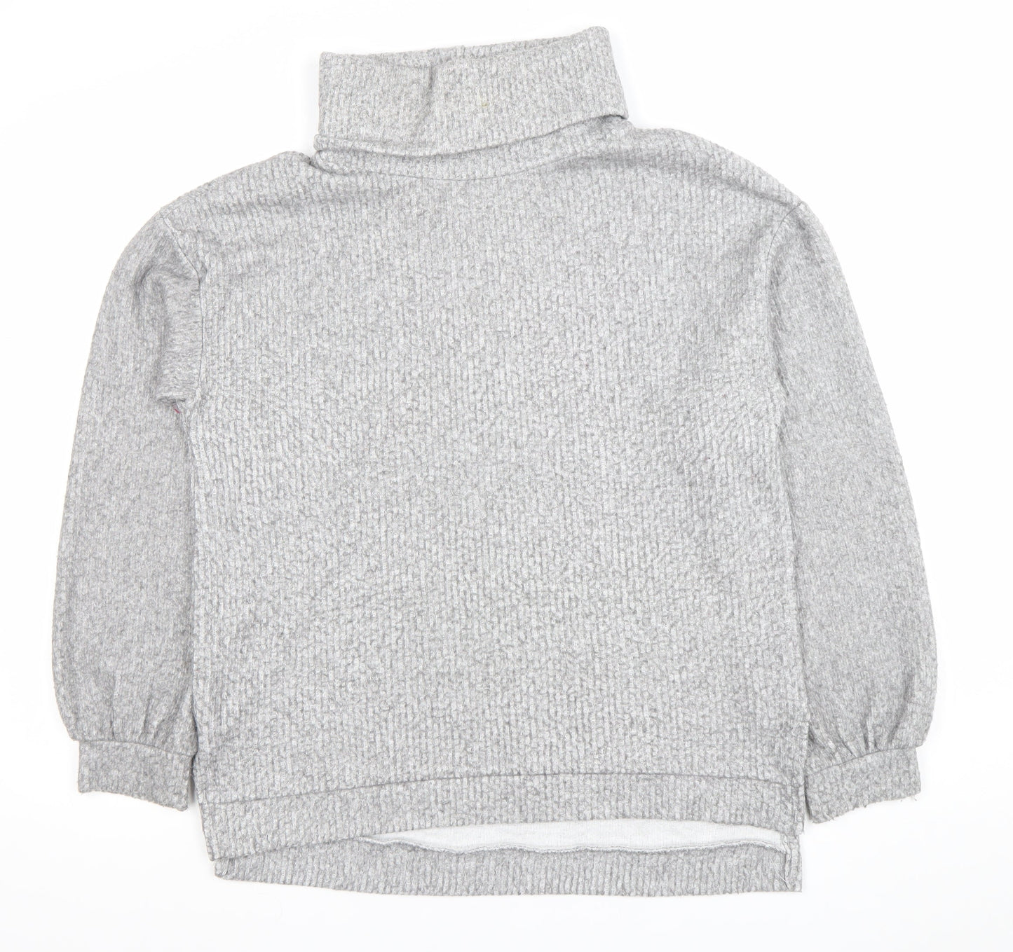Stradivarius Women Grey Roll Neck Pullover Sweatshirt Size 10